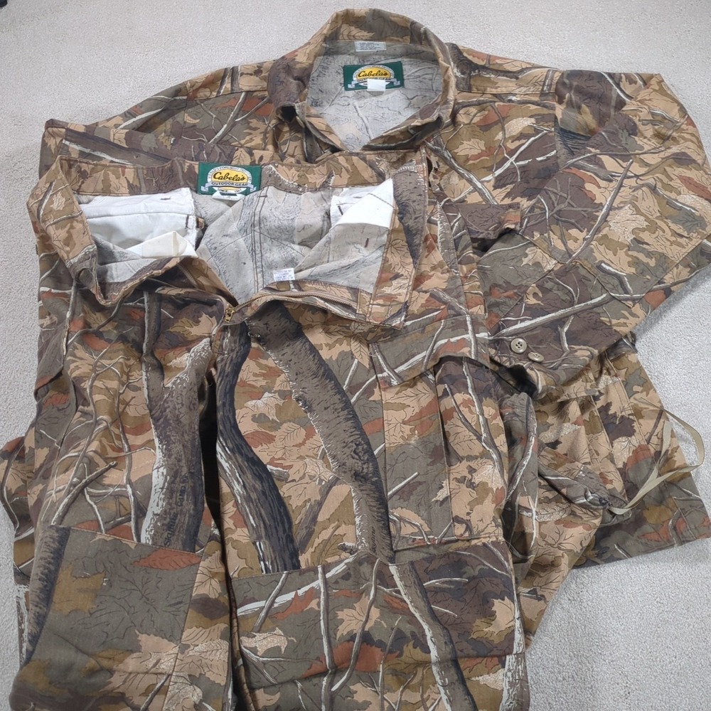 Vintage Cabela's‎ Camco Combat 92 Skyline Camo XL Tall Jacket Pants Set USA Mens